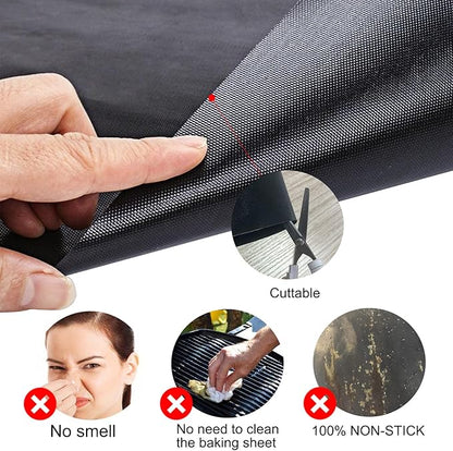 UBeesize 6 Pack Black Grill Mats for Outdoor Grill, Heavy Duty BBQ Grilling Matt & Oven Liners, Resuable, Easy to Clean, Works on Gas Charcoal Electric Grill, Smoker, Oven -15.75 x 13 Inch