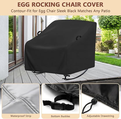 Waterproof Patio Chair Covers,Heavy Duty 2 Pack Patio Furniture Cover for Outdoor Swivel/Rocking Chairs,Outdoor Seat-Cover with Reinforced Waterproof Strip,(33"W x 35"D x 38.5"H,2-Pcs)
