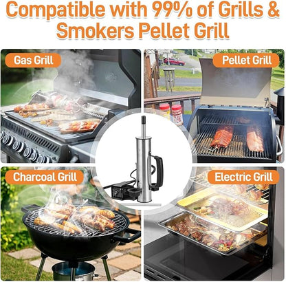 Electric Smoker Generator, Hot and Cold Smoker with Adjustable Air Pump | Stainless Steel Smoke Tube for Pellet Smoker, Outdoor Smoker for Cheese and Salmon, Best Gifts for Men and Dads