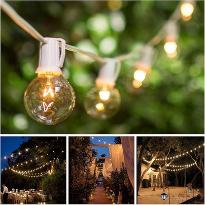 Hometown Evolution, Inc. 10 Foot Globe String Lights (10 Foot, G40 Clear - White Wire - 1.6" 5 Watt Bulbs)