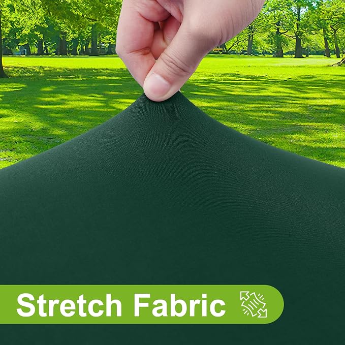 Smiry Round Spandex Tablecloth, Elastic Fitted Washable Tablecloths for 25"-30" Tables, Waterpoof Stretch Picnic Table Cover for Dining, Indoor and Outdoor, Hunter Green