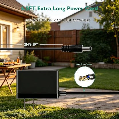 12V Charger for Char-Griller Gravity Fed 980 Charcoal Grill Power Cord Compatible with Akorn Auto Kamado E6480 Chargriller Grill Charger Cord