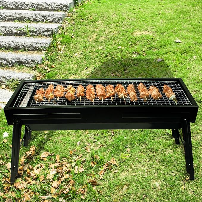 Portable Stainless Steel Grill, Home Charcoal Grill and Outdoor Folding Grill, Perfect for Traveling, Outdoor Cooking and BBQ, Camping, Picnics.