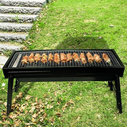 Portable Stainless Steel Grill, Home Charcoal Grill and Outdoor Folding Grill, Perfect for Traveling, Outdoor Cooking and BBQ, Camping, Picnics.
