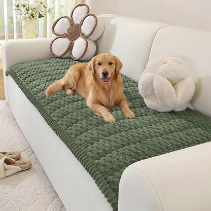 OstepDecor Couch Cover for Dogs, Washable Non Slip Sofa Cover for Pets | Soft Couch Covers for Sofa, Loveseat and Sectional, Furniture Protector Against Pet Hair & Dirt (27.6" x 47.2", Green)