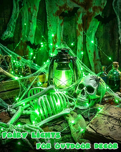 4 Pack 60 LED Fairy Lights Battery Operated with Timer, String Lights Green | 20 FT, Cuttable Copper Wire, Waterproof Battery Lights for Indoor Outdoor, Bedroom, Home DIY, Christmas Halloween Decorations