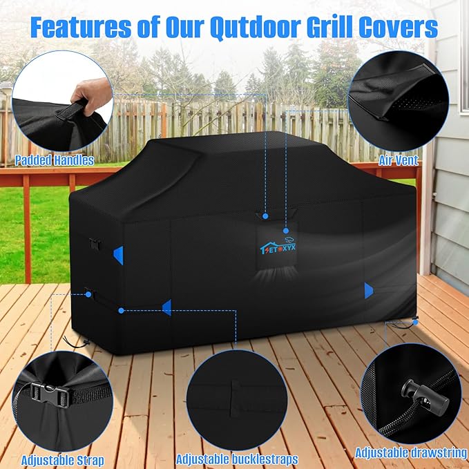 110 Inch Island Grill Cover, Heavy Duty 600D Waterproof & Dustproof Outdoor Grill BBQ Covers, Anti-UV,Rip-Proof Extra Large Grill Cover