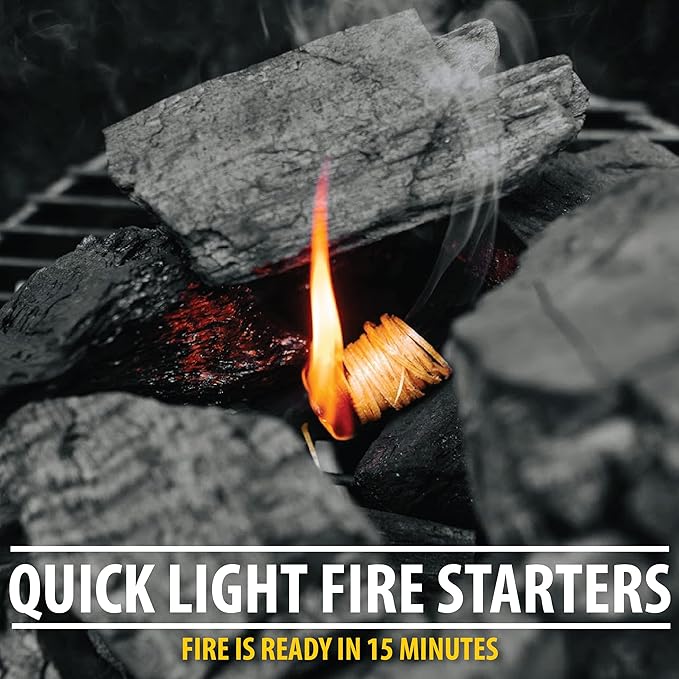 FOGO Fogostarters Natural Fire Starters, 30 Count Box and FOGO Barrel Proof Bourbon Barrel Blocks, Cask Strength Smoking Wood Chunks for Grilling, 2 Pound Resealable Bag, Bundle
