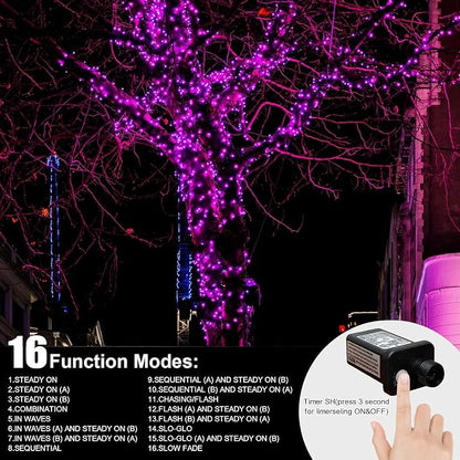 33ft Valentine Lights String, 100 LED Green Wire Pink Fairy Starry String Lights Plug in,16 Lighting Modes for Valentines Day Tree Decorations Wedding Party Decoration (Pink)