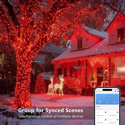 Brizled Smart Red & Green Color Changing Christmas Lights 200 LED 66 ft