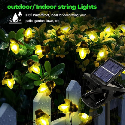 ANGMLN Solar Firefly Lights, 30 LED Solar Fireflies Fairy String Lights Outdoor Decor 19.6FT Solar Powered String Lights Waterproof for Garden Patio Home Wedding Party Spring