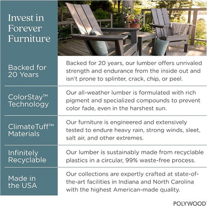 POLYWOOD Contemporary Modern Oversized Adirondack Chair in Black