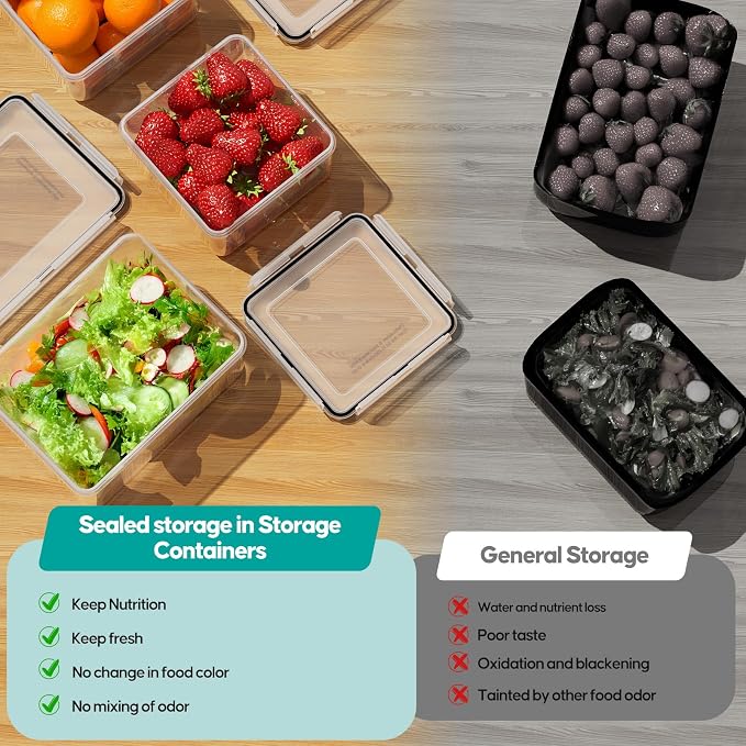 40 Pcs Food Storage Containers with Lids Airtight (20 Lids & 20 Containers) | Reusable Plastic Leakproof Meal-Prep Container for Kitchen Storage Organization Microwave/Dishwasher Safe with Labels & Pen