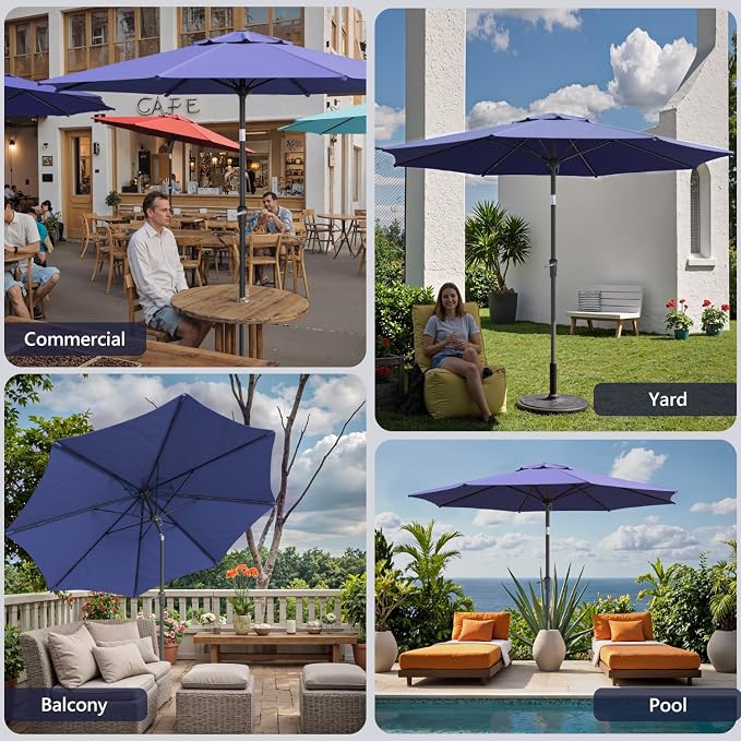 Outdoor Patio Umbrella, 8 Ribs Market Table Umbrella
