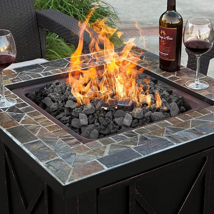 onlyfire Black Lava Rock 10 Pounds Volcanic Lava Stones for Indoor Outdoor Fire Pits Fireplaces Gas Grill and Landscaping, 0.8-1.2 Inch