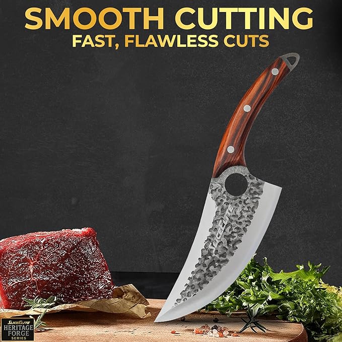 SliceElite Hand-Forged Viking Knife | Precision Boning & Meat-Cutting Tool with Gift Box | Professional Chef Knife for BBQ & Kitchen