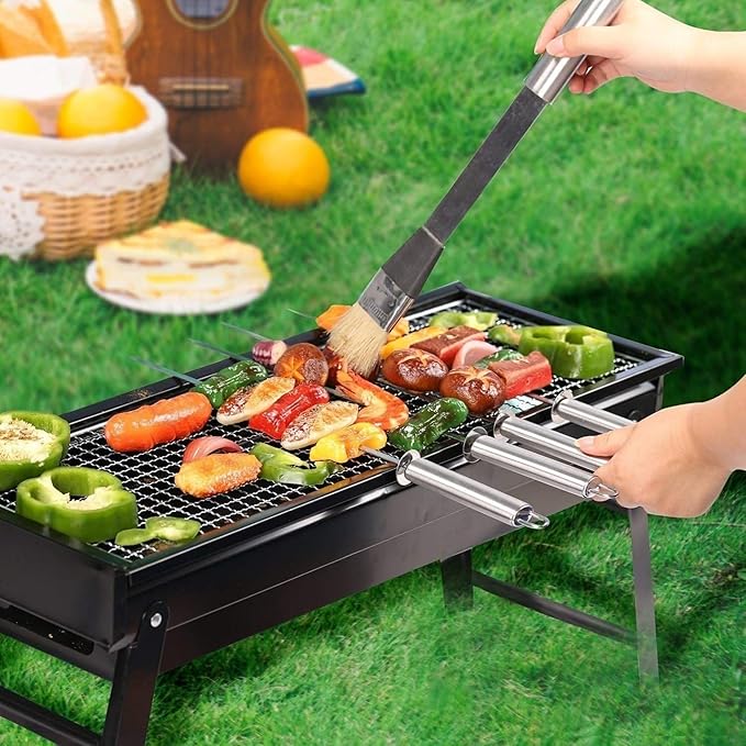 Barbecue Stove Portable Foldable Outdoor Grill Charcoal BBQ Grill Patio Camping Picnic Burner Portable Household