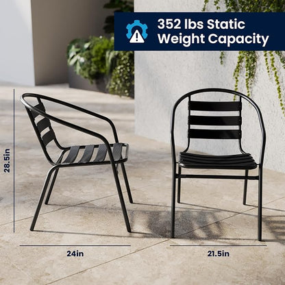 Flash Furniture 31.5 in Aluminum Round Table, Black | Durable Construction, Commercial Use