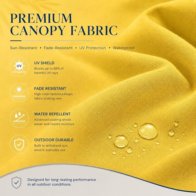 10ft Patio Umbrella, 3-Tier Vented Outdoor Table Umbrella with 8 Sturdy Fiberglass Ribs, Windproof Market Umbrella with Push Button Tilt and Crank, UV Protection for Deck, Pool, Sunshine Yellow