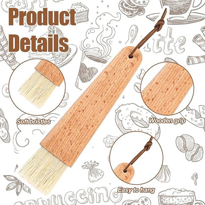 Pastry Brush with Beech Wood, Natural Boar Bristle Basting Brush for Cooking Flat Food Brushes for Spreading Butter Oil Sauce Barbecue Baking Kitchen Cooking