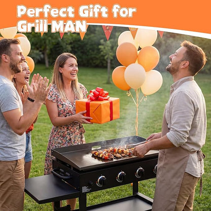 Silicone Griddle Mat for Blackstone Accessories, Waterproof Dustproof Anti-Warping UV-Resistant Full-Wrap Criddle Cover, 36" All-Encompassing Coverage Duty Griddle Mat (Full Coverage: Orange, 36 Inch)
