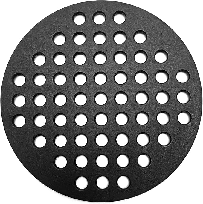 11.75" Cast Iron Round Fire Grate, High Heat Charcoal Plate Fire Bottom Grate Replacement Parts for Fire Pit, Kamado Joe Big Joe I II III 24" Charcoal Grill
