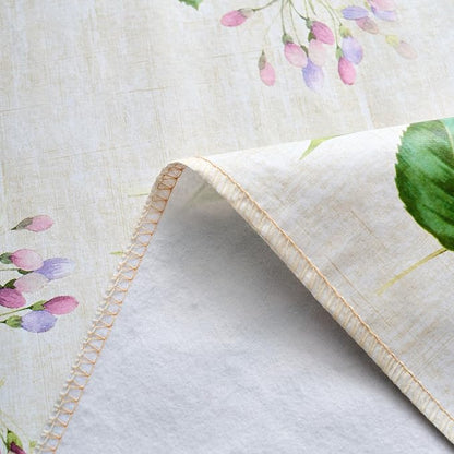 LIBERECOO Reinforced Vinyl Tablecloth with Flannel Backing Waterproof Oil-Proof Floral Plastic Table Cloth Stain-Resistant Wipeable Table Cover Not Stiff