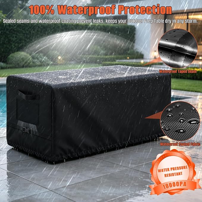 Patio Deck Box Storage Cover 63"L x 30"W x 28"H for 150-230 Gallon Box | Heavy Duty 600D Polyester Oxford, Tear Resistant Rectangular Fire Pit Table Covers, Rectangular Storage Bench Covers