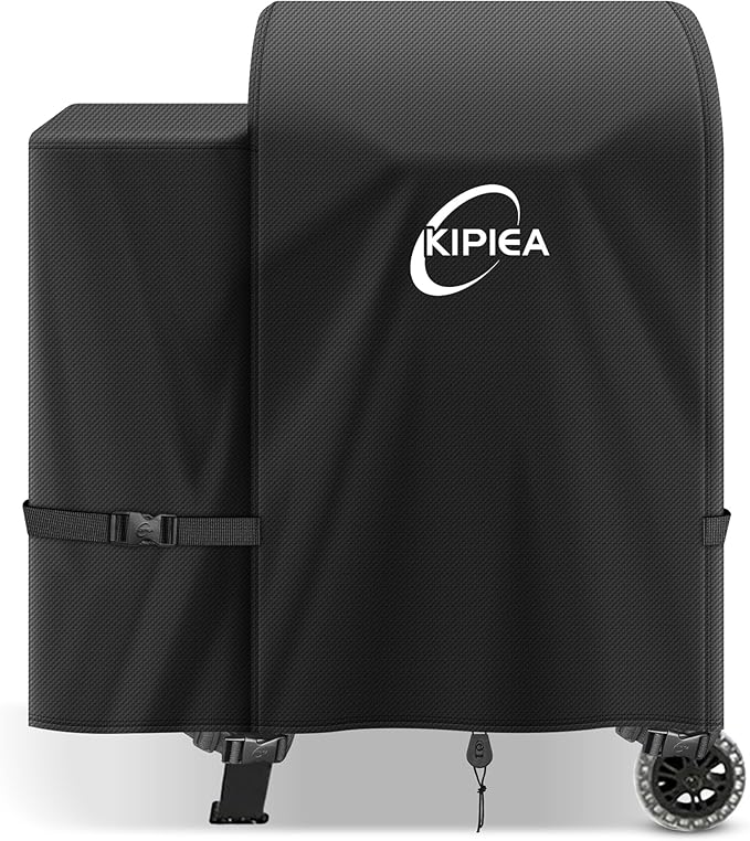Kipiea 600D Heavy Duty Pellet Grill Cover for Pit Boss Lexington & 500FB, Waterproof Wood Pellet Smoker Cover with Windproof Buckles, UV Resistant, No Tear, No Fading