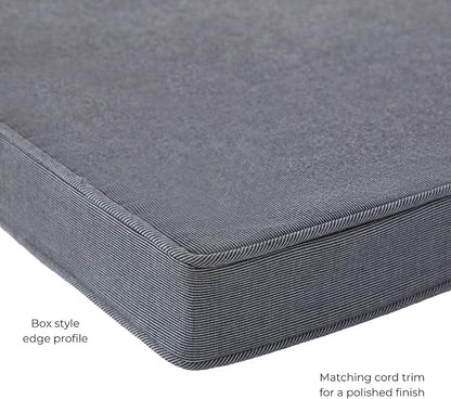Indoor/Outdoor Chair Pads in Sunbrella Fabric – 17''x17'' Patio Seat Cushions with Foam Insert, Removable Reversible Cover & Ties for Patio Dining Chairs – Set of 2 or 4, Canvas Coal