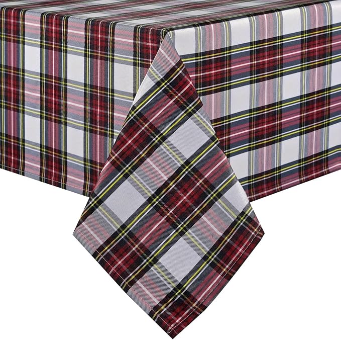 Christmas Rectangle Tablecloth 60x84 inch - Waterproof Holiday Decoration Tablecloth - Reusable Wipable Fabric Table Linen for Kitchen, Holiday Dinner Table Covering for Thanksgiving