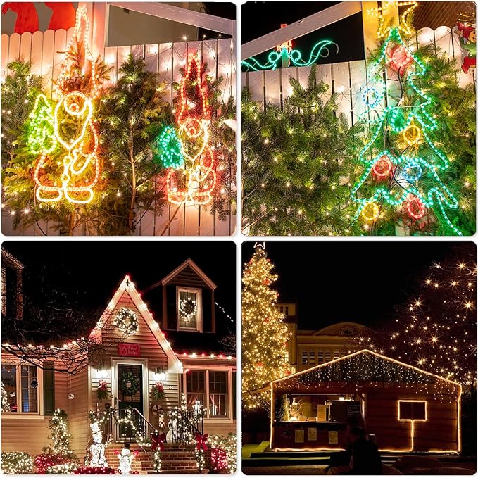 Vigdur 66FT Solar Rope Lights Outdoor - 200 LEDs 18 Color Changing Fairy Lights Outdoor Waterproof with Remote & Timer & 8 Lighting Modes, Solar String Lights for Xmas Garden Fence Tree Party
