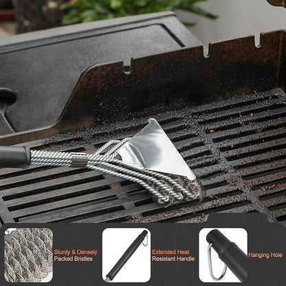 onlyfire 4-in-1 Grill Deep Cleaning Kit, Complete BBQ Cleaner Set for Gas, Charcoal, Electric & Flat-Top Grills – Heavy Duty Grill Brush, Burner Needle Cleaner & Scrapers
