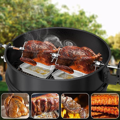 onlyfire Double Sided 4 Pronged Rotisserie Fork for Most Grills, Fits 5/16" Square Rotisserie Spit Rods, 2 PCS