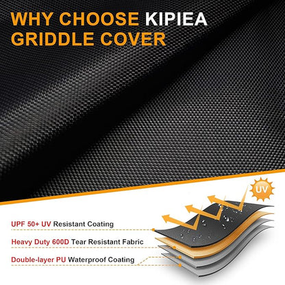 Kipiea Single Shelf Griddle Cover for Blackstone 22" & 28" Griddle, Heavy Duty Tear & Fade Resistant and Waterproof for Blackstone 1529/1517 with Buckles and Drawstrings