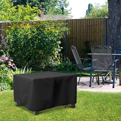 LBTING Fire Pit Cover, 32 inch Cover for 28-32 inch Square Firepit, Waterproof Windproof Dustproof UV-Resistant Heavy Duty Cover for Outdoor Patio Firepit Table - Black
