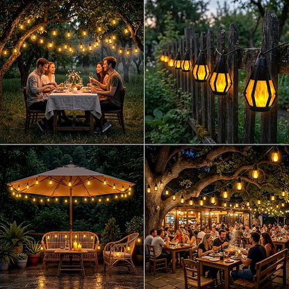 Vivideal Solar String Lights Outdoor 43FT 15 LED Solar Halloween Lights | Orange Halloween Lights Outdoor Waterproof for Gazebo Patio Garden Porch Party Christmas Tree Halloween Decorations
