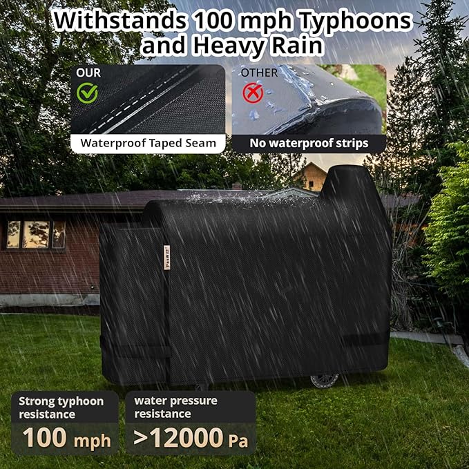 PasWith Grill Cover for Pit Boss Austin XL,[900D Strong Tear-Resistant] Wood Pellet Smoker Cover for Pitboss 1000 Series,Waterproof Grill Cover for Pitboss Rancher XL,1100 Pro,1150,Z Grill 1000