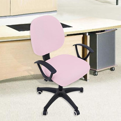 Smiry Office Computer Chair Covers for Desk Rotating Chair Protector | Stretch Jacquard Removable Washable Universal Slipcovers, Seat + Backrest Cover, Pink