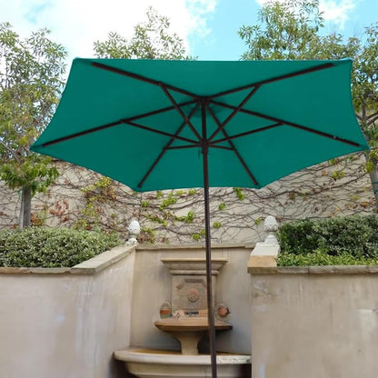 Formosa Covers 9ft 6 Ribs Market Patio Umbrella Replacement Canopy - Top Canvas - Premium Olefin UV Protective and Water Resistant Umbrella Fabric - Premium Quality Replacement Canopy Cover ONLY (Turquoise)