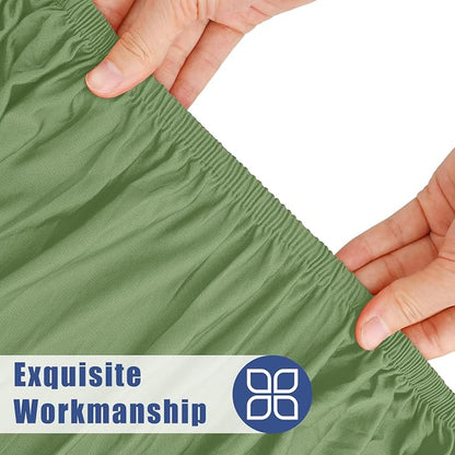Moosfor 2 Pack Rectangle Spandex Fitted Table Cloth, 6FT Elastic Tablecloth | Washable Picnic Table Cover, Stretch Waterproof Table cloths for Party, Patio, Dining, Kitchen, 18" x 72", Sage Green