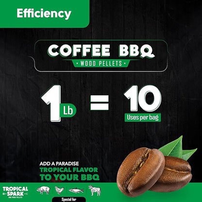 Wood Pellets | Perfect for BBQ, Smoking, Grilling, Bake, Roast, Braise | Premium 100% All-Natural | Coffee Wood | 1 lb. Bag