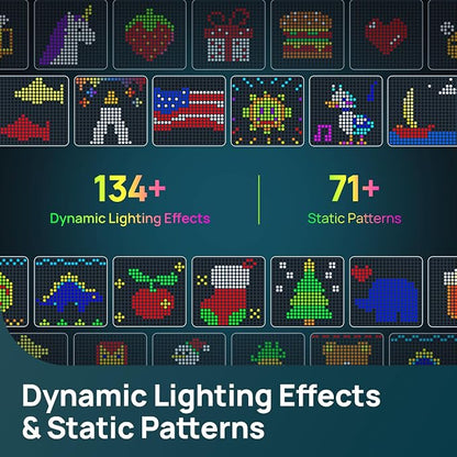 Linkind Smart Curtain Lights - APP Control, AI Pattern GIF Display, Works with Alexa Google Home, 400 LEDs Color Changing Lights Outdoor Indoor Fourth of July American Flag Lights, 4.9×4.5ft