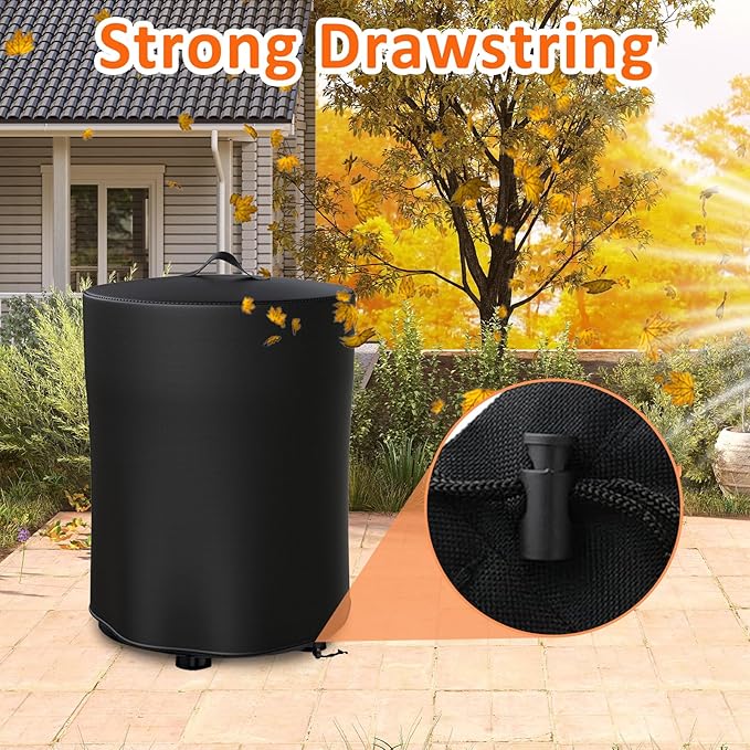 Fire Pit Cover for Ninja Fireside360 Outdoor Heater & Fire Pit, 23"Dia x 27"H 600D Waterproof Cover with Handle & Drawstring, Elevation Shelter for Ninja Firepit, Weather-Resistant Protector