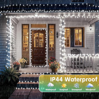 XURISEN 403FT 1000 LED Christmas Lights Outdoor Green Wire String Lights 8 Modes with Timer Memory Waterproof Fairy Lights Plug in for Xmas Tree Wedding Yard Party Holiday Decorations(Cool White)