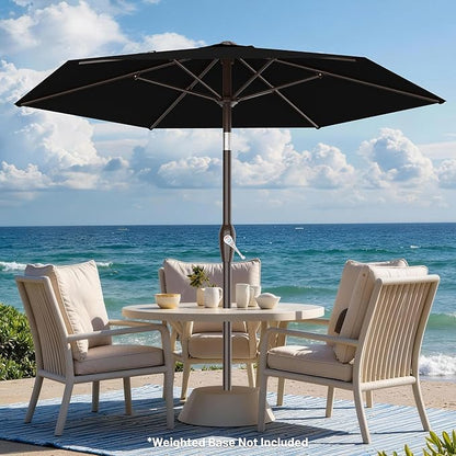 AreShark 7.5FT Patio Umbrella Table Market Umbrella w/Tilt and Crank, Heavy-Duty Outdoor Umbrellas for Pool, Deck, Garden and Backyard, Black