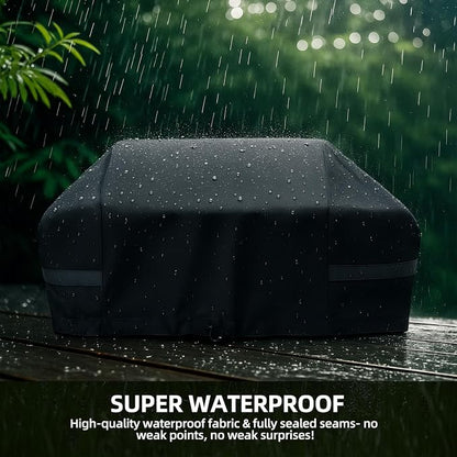 Grill Cover for Megamaster Tabletop Grill 820-0065C, Waterproof, Cover Only | UV Resistant, Windproof Drawstring & Strap, Propane Tank Can Also Be Covered, Outdoor Gas Grill Accessories, Patio BBQ Shield