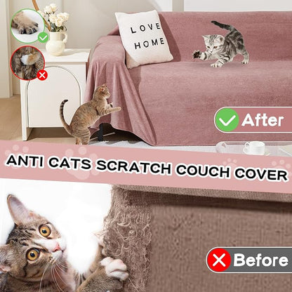 MEETSKY Couch Cover Washable for 2 Cushion Sofa, Cat Scratch Proof Furniture Protector Love Seat L Shape Couch Covers Soft Sectional Sofa Cover for Dogs Pets, 71" x 118", Pink