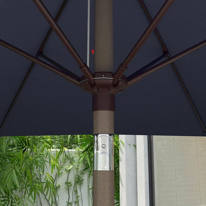Sunline 7.5 ft Patio Umbrella with Crank & Push Button Tilt, Outdoor Market Umbrella with UV Protection & Wind Vent and Fiberglass Ribs, Metal Frame for Deck, Pool & Table, Navy Blue