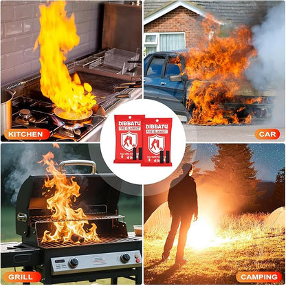 DIBBATU Fire Blanket for Home and Kitchen, Fire Blankets Emergency for Home, Emergency Fire Blankets for House, Fireproof Blanket, Survival FireBlanket for Kitchen,Fireplace, Grill, BBQ